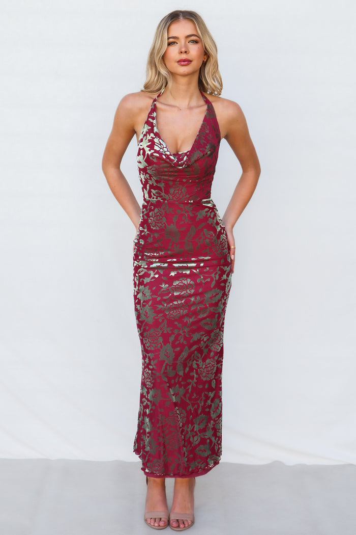 Riley Maxi Dress - Wine - Runway Goddess