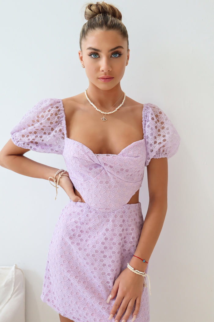 Rory Mini Dress - Lilac - Runway Goddess