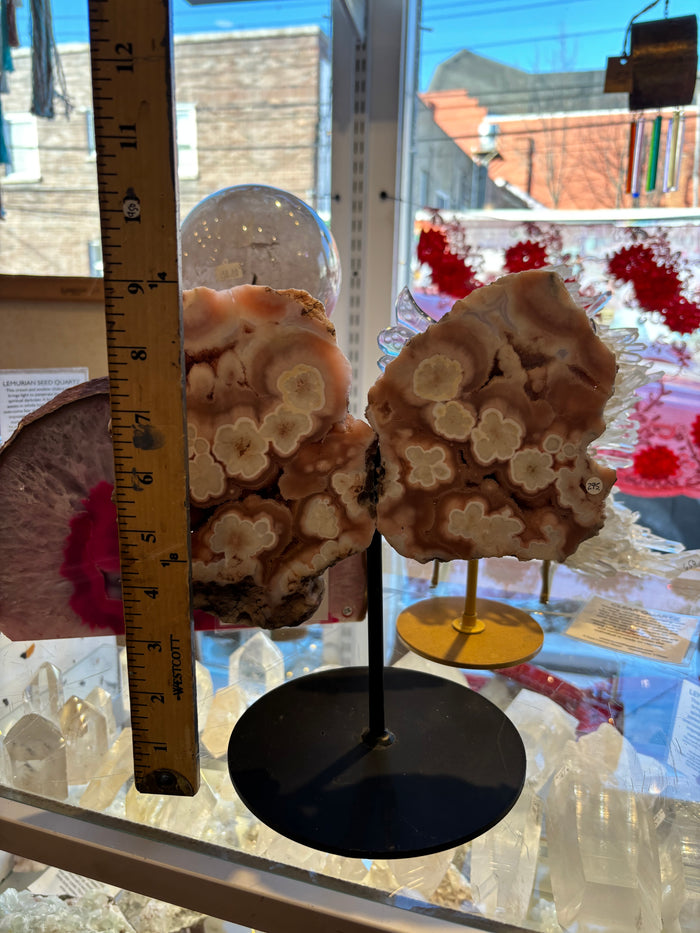 Rose Amethyst Butterfly Wings with Stand