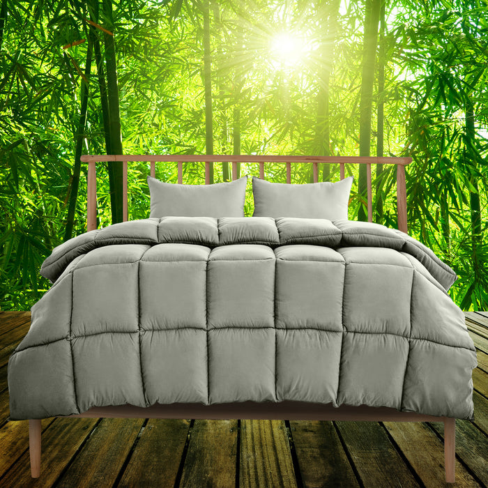 Royal Comfort 350GSM Bamboo Quilt Luxury Bedding Duvet All Seasons - KING SIZE - Charcoal