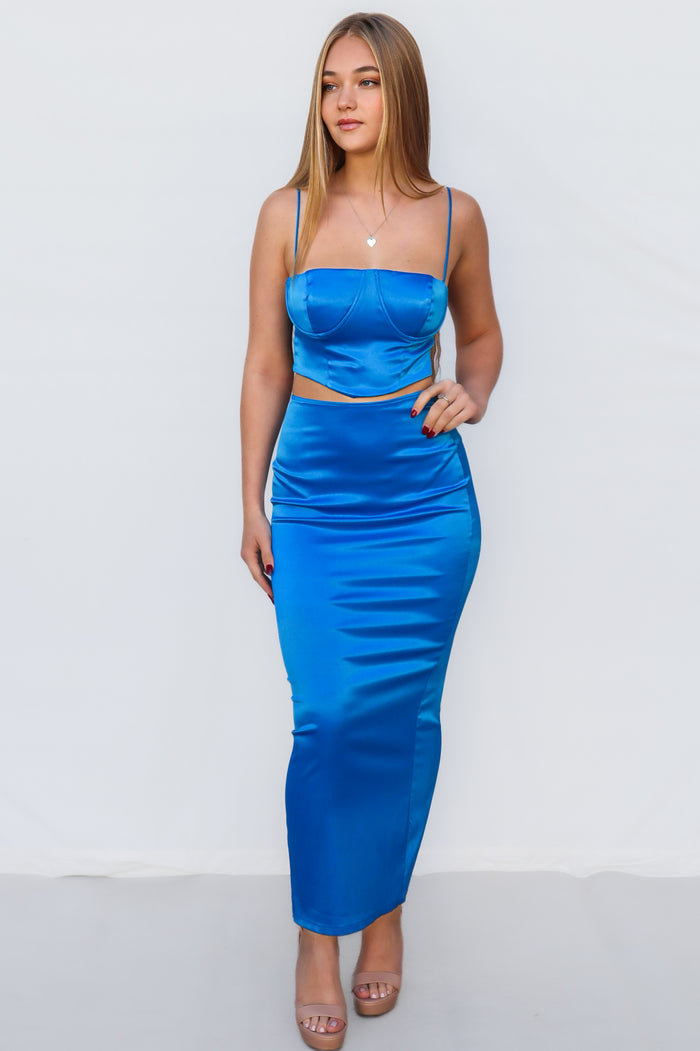 Royce Set Skirt - Blue - Runway Goddess