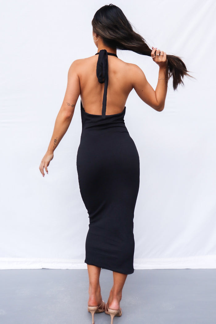 Ryan Midi Dress - Black - Runway Goddess