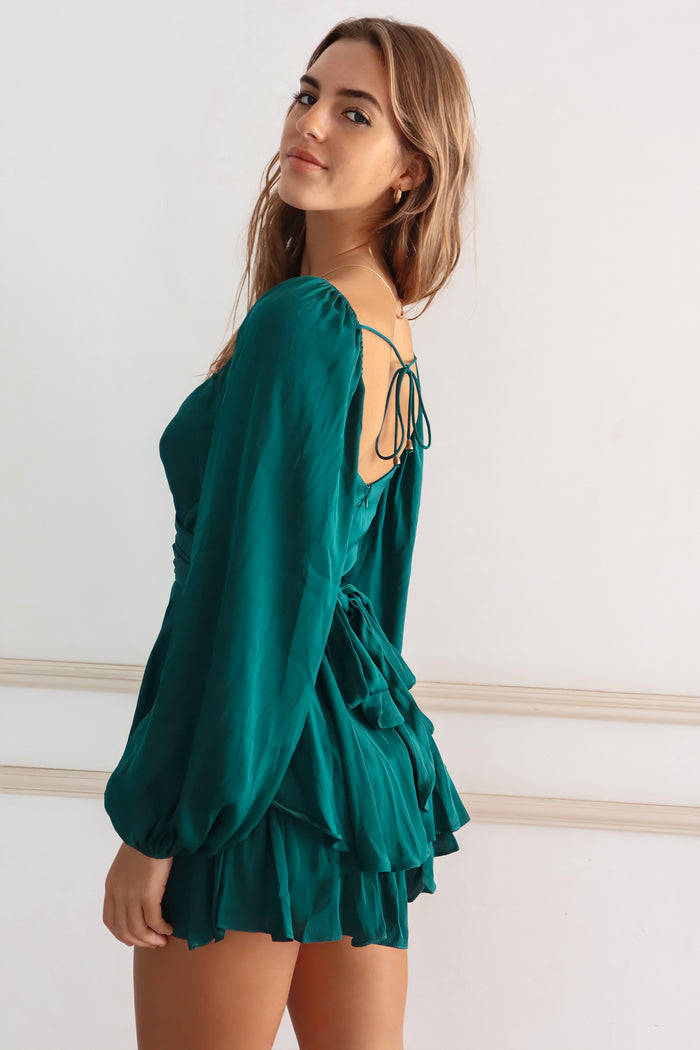 Sarah Playsuit - Emerald Green - Runway Goddess
