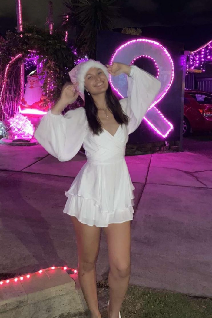 Sarah Playsuit - White - Runway Goddess