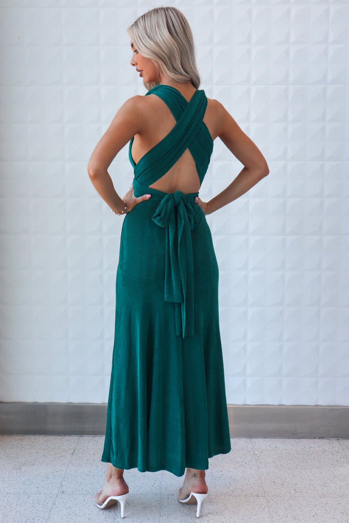 Secrets Multiway Dress - Emerald Shimmer - Runway Goddess
