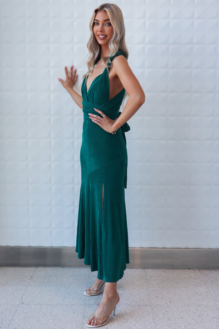 Secrets Multiway Dress - Emerald Shimmer - Runway Goddess