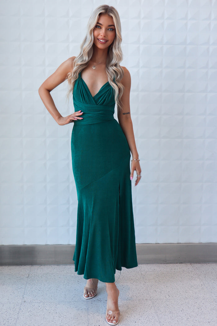 Secrets Multiway Dress - Emerald Shimmer - Runway Goddess