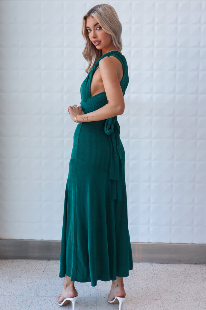 Secrets Multiway Dress - Emerald Shimmer - Runway Goddess