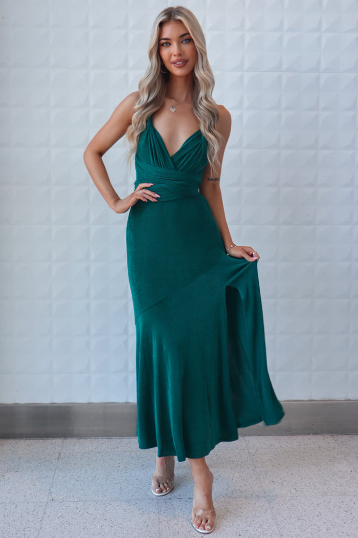 Secrets Multiway Dress - Emerald Shimmer - Runway Goddess