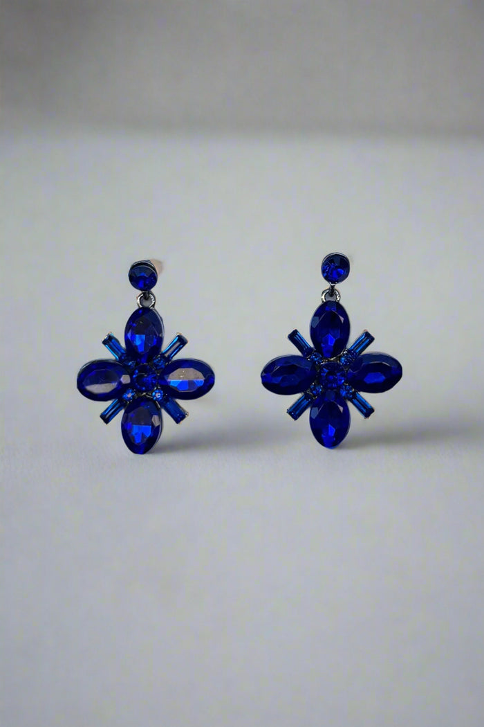 Shana Earrings - Blue/Silver - Runway Goddess