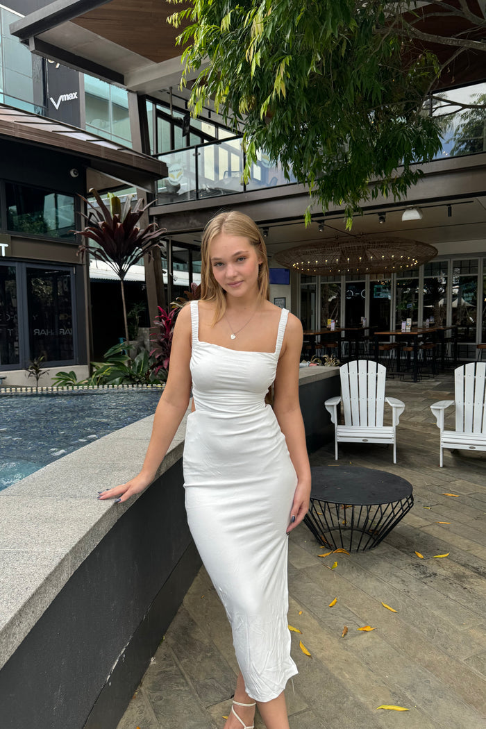 Shania Midi Dress - White - Runway Goddess