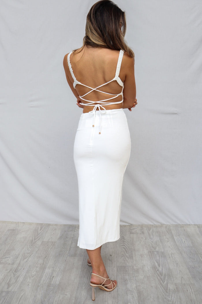 Shania Midi Dress - White - Runway Goddess