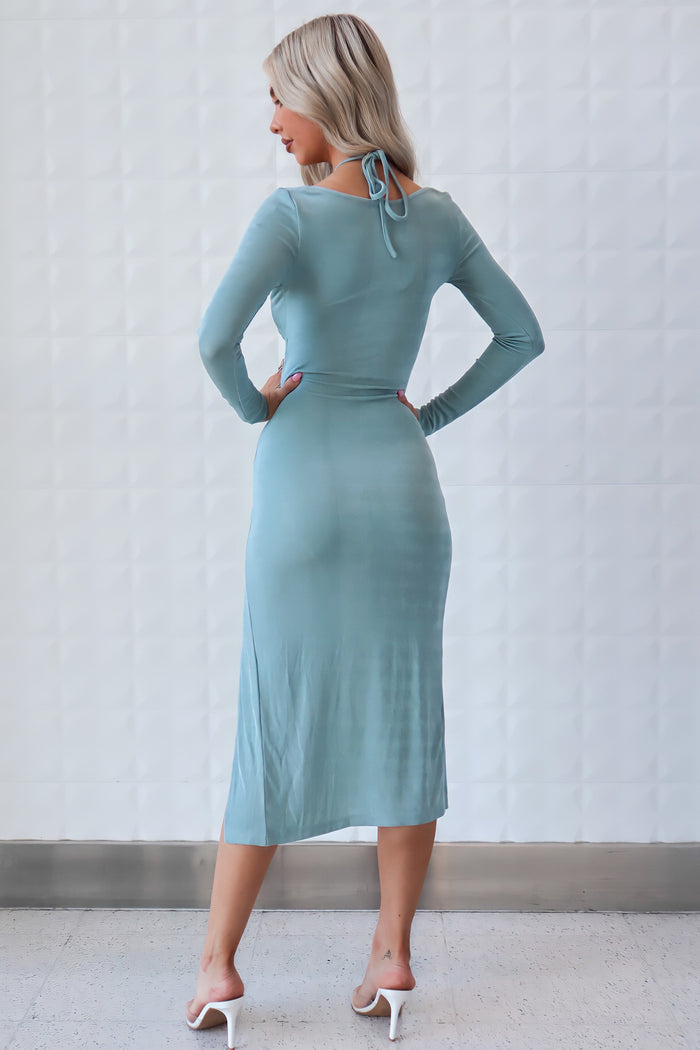 Shelly Midi Dress - Sage - Runway Goddess