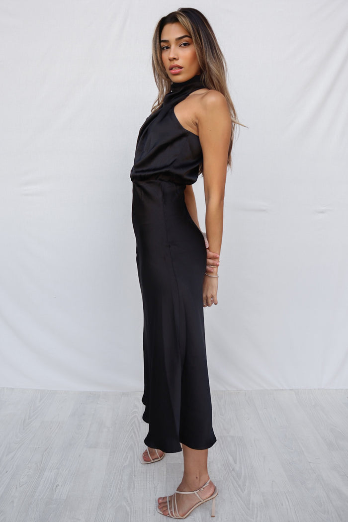Sherie Midi Dress - Black - Runway Goddess