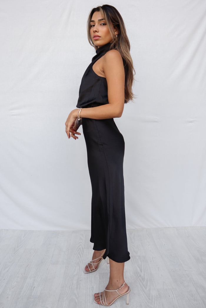 Sherie Midi Dress - Black - Runway Goddess