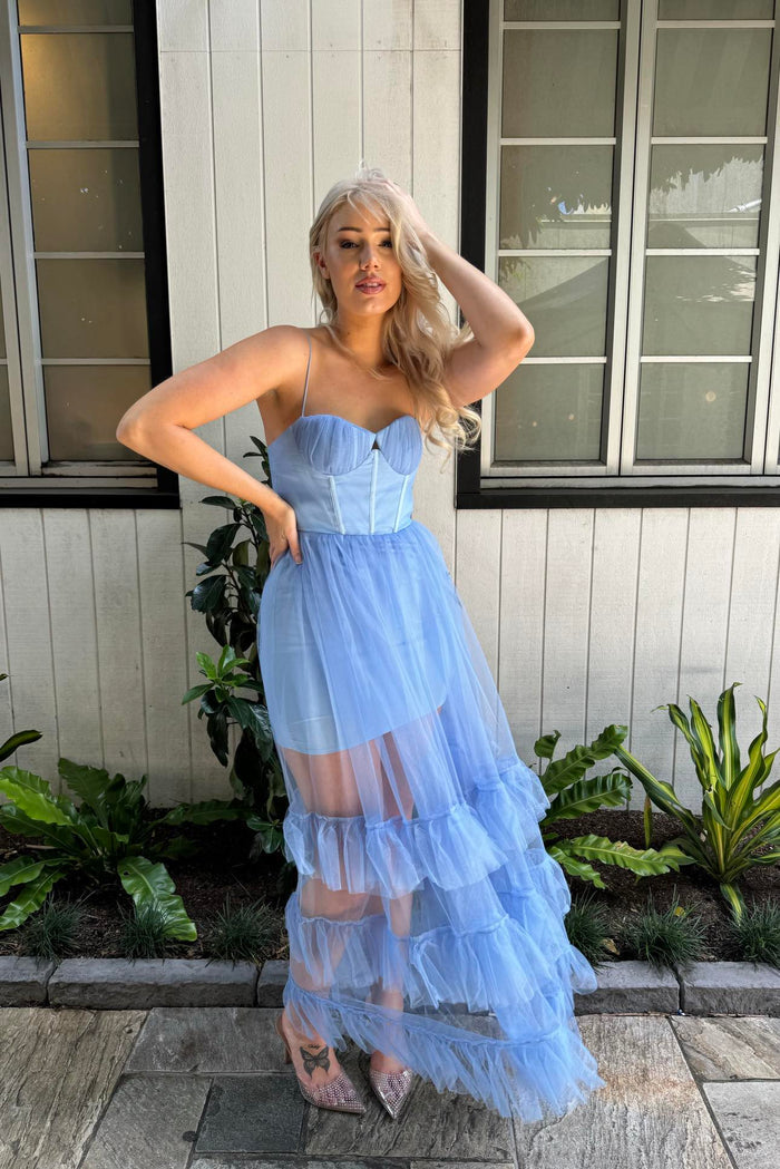 Sibyl Maxi Dress - Sky Blue - Runway Goddess