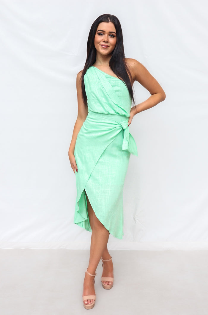 Silas Midi Dress - Mint - Runway Goddess