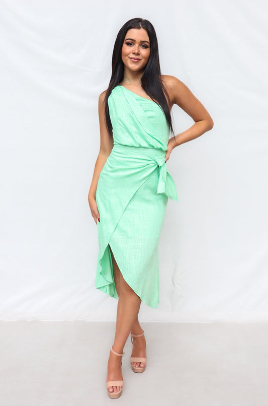 Silas Midi Dress - Mint - Runway Goddess