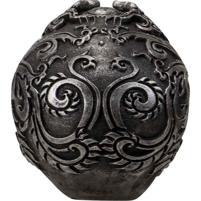 Silver Gothic Skull Statue