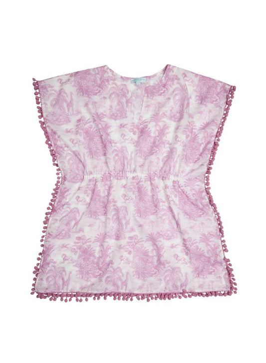 Caftans Marie Raxevsky Sleeveless Pom Pom Caftan Jungle Lilac Apoella