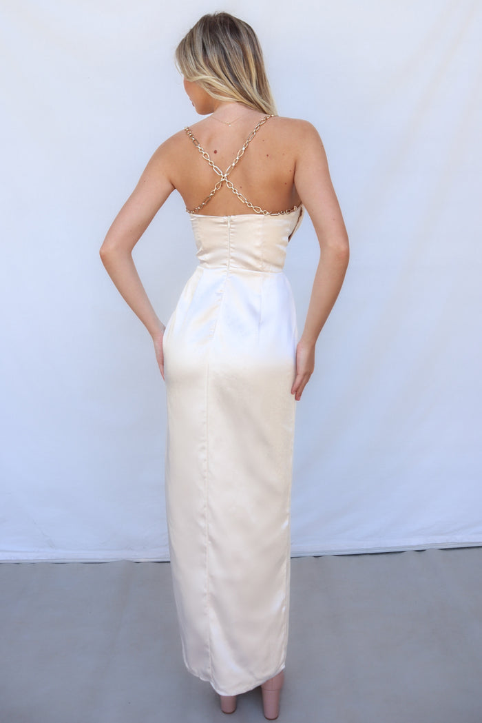 Sloan Formal Dress - Champagne - Runway Goddess