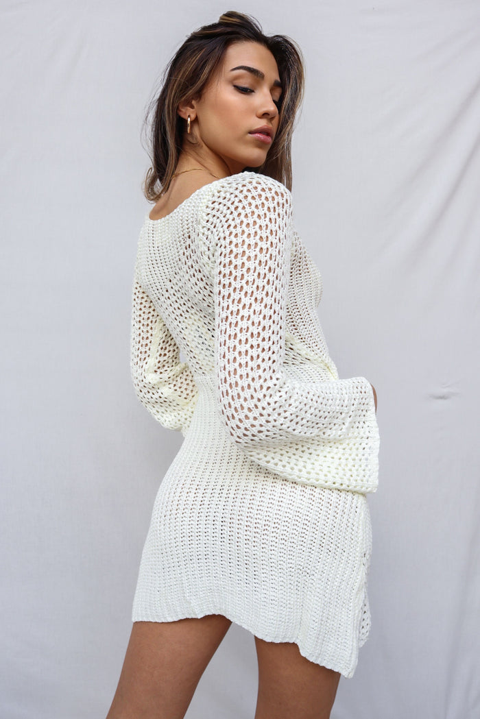 Snowflake Mini Dress - White - Runway Goddess