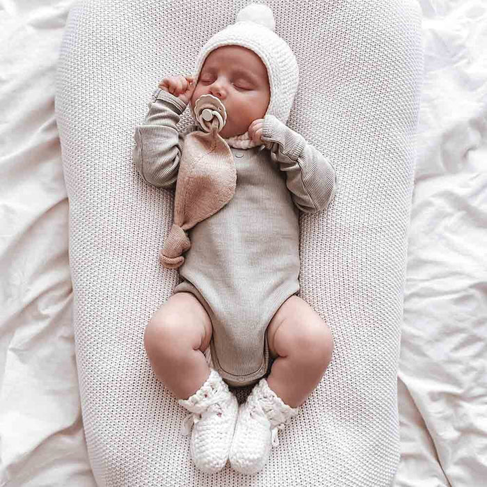Snuggle Hunny Merino Wool Bonnet & Booties Set - Ivory