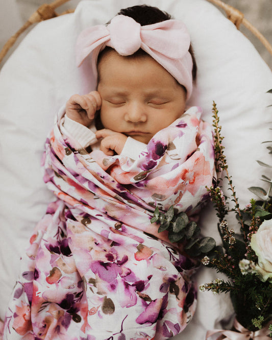 Snuggle Hunny Organic Cotton Muslin Wrap - Blushing Beauty