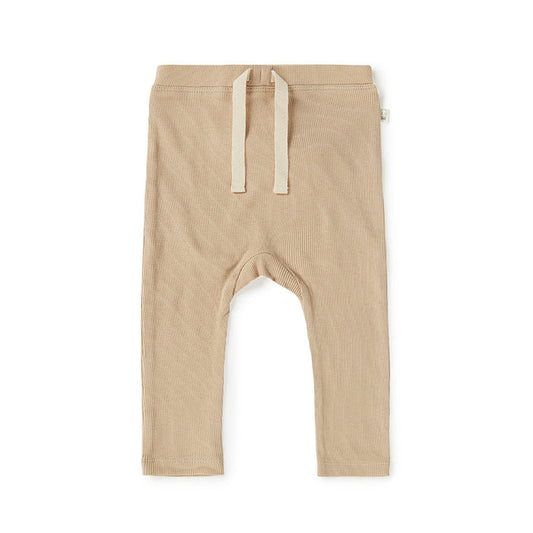 Snuggle Hunny Ribbed Organic Pants - Pebble