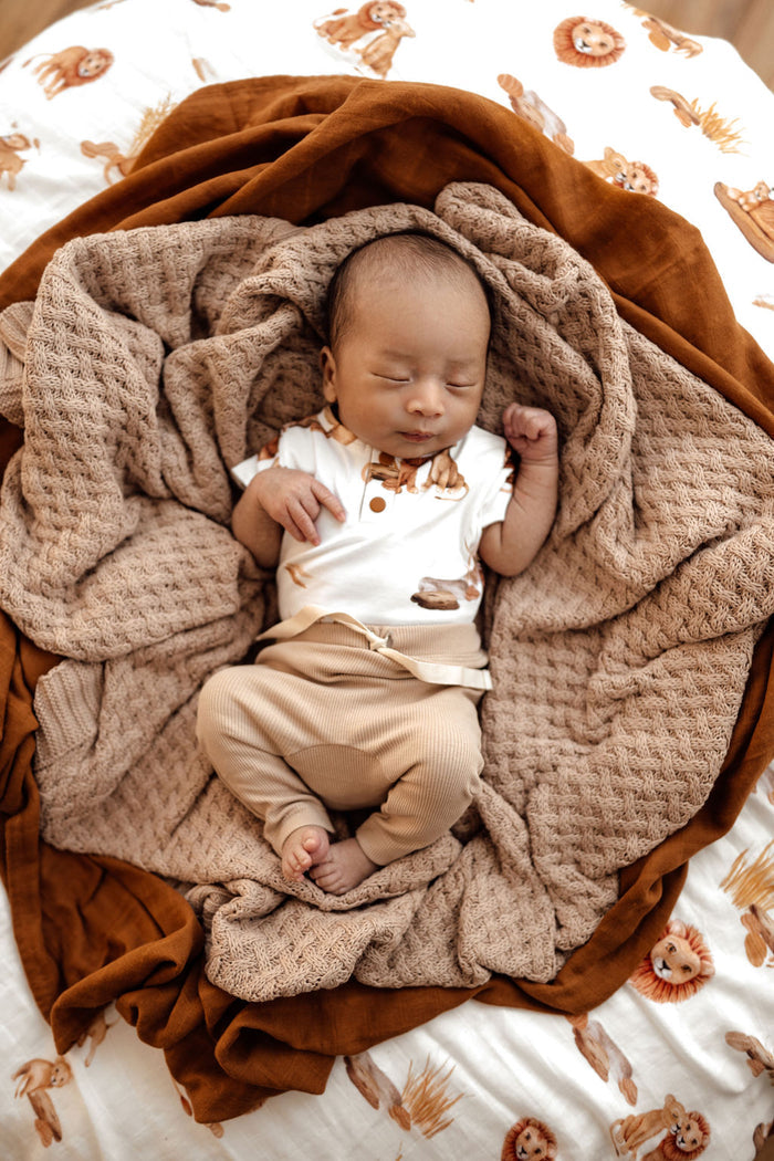 Snuggle Hunny Ribbed Organic Pants - Pebble