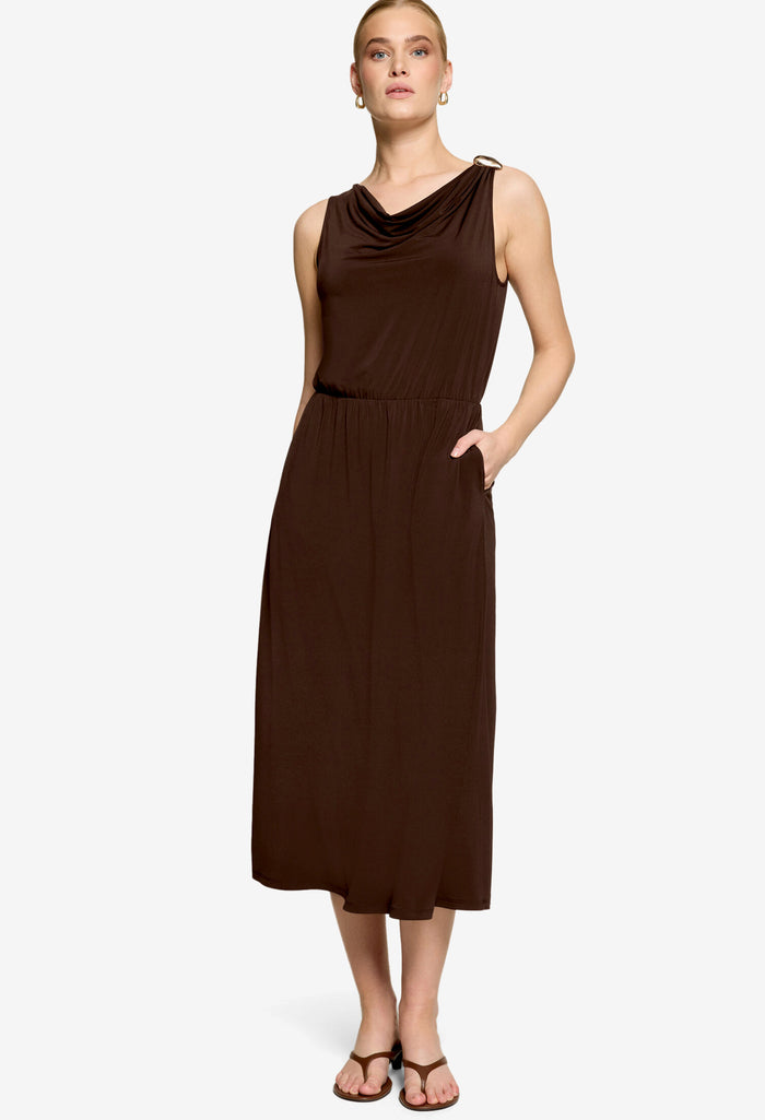 Soft Cowl Neck Midi Dress