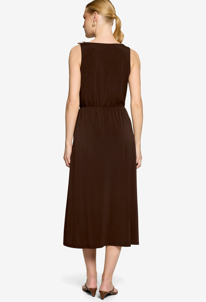 Soft Cowl Neck Midi Dress
