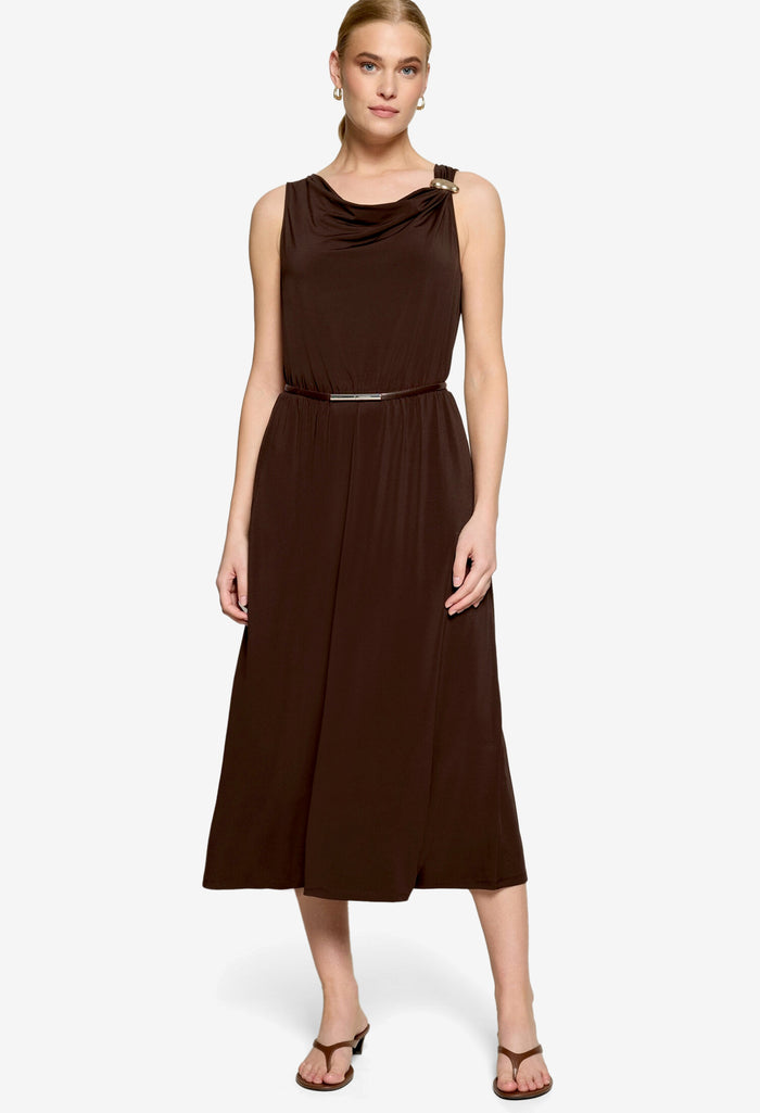 Soft Cowl Neck Midi Dress