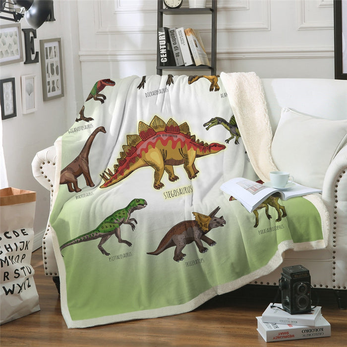 Soft & Cozy Kids Dinosaur Plush Sherpa Blanket