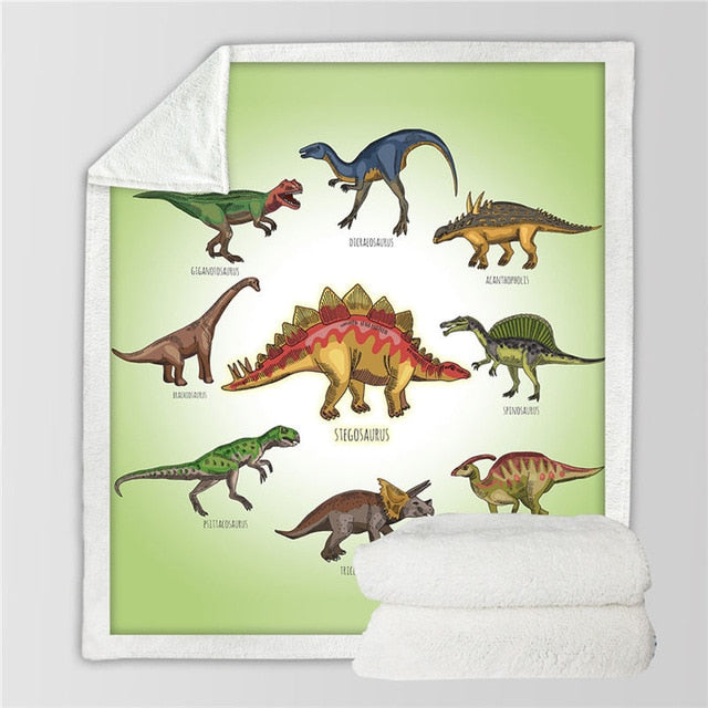 Soft & Cozy Kids Dinosaur Plush Sherpa Blanket
