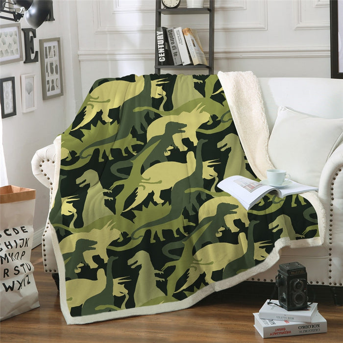 Soft & Cozy Kids Dinosaur Plush Sherpa Blanket