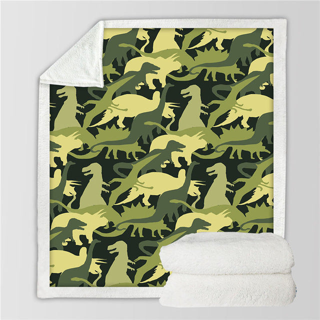 Soft & Cozy Kids Dinosaur Plush Sherpa Blanket