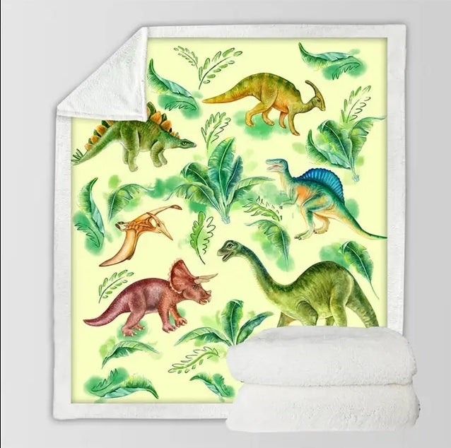 Soft & Cozy Kids Dinosaur Plush Sherpa Blanket