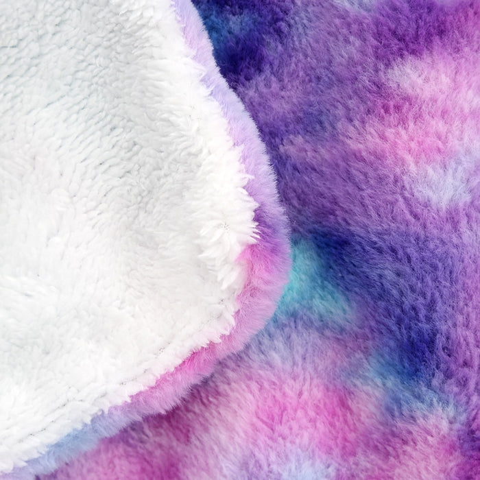 Soft Fluffy Pastel Rainbow Tie-Dye Throw Blankets