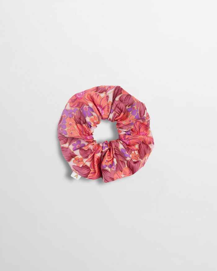 Soleil Floral Print Silk Scrunchie - Sweetie