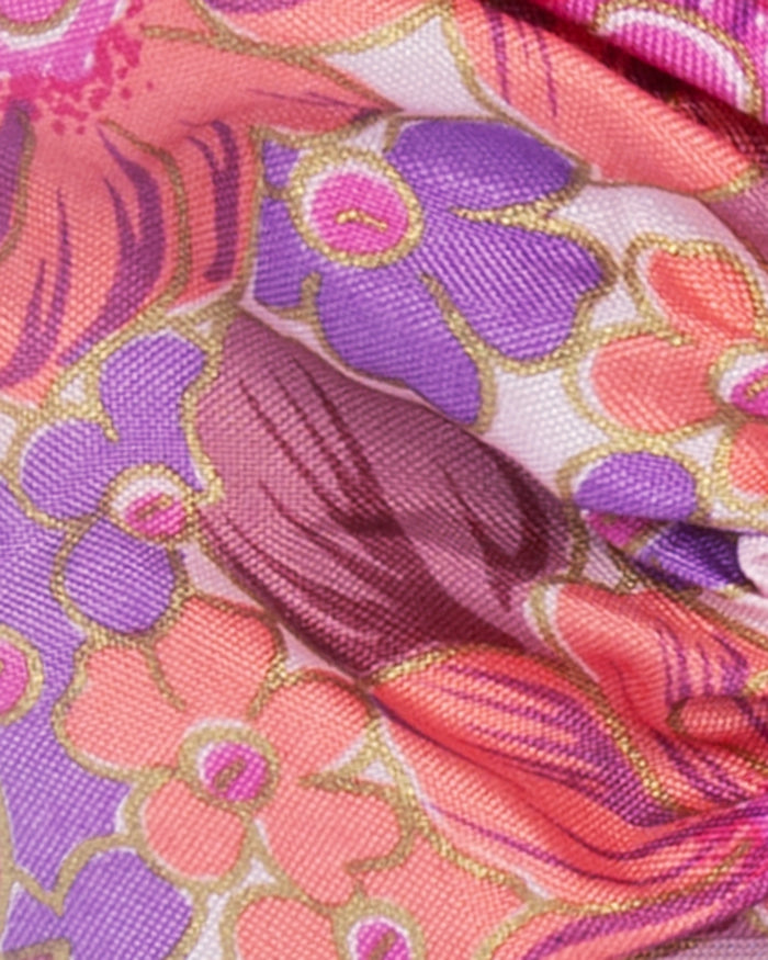 Soleil Floral Print Silk Scrunchie - Sweetie