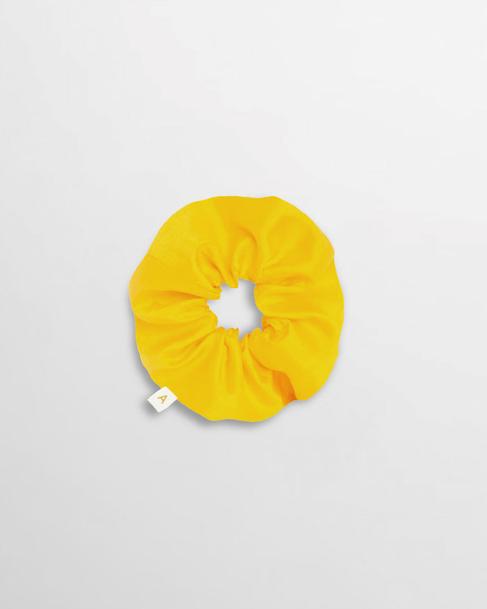 Soleil Solid Silk Scrunchie - Golden