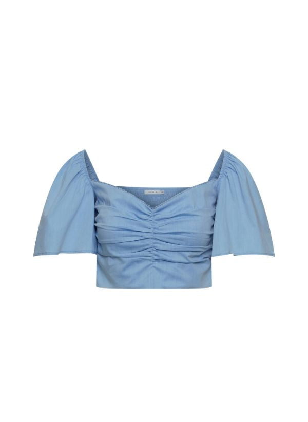 Tops APOELLA Sonia Crop Puff Sleeve Top Sky Apoella