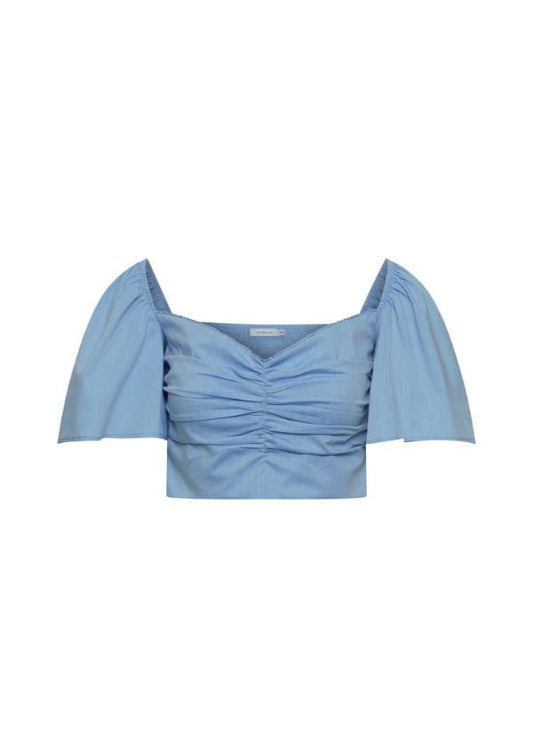 Tops APOELLA Sonia Crop Puff Sleeve Top Sky Apoella