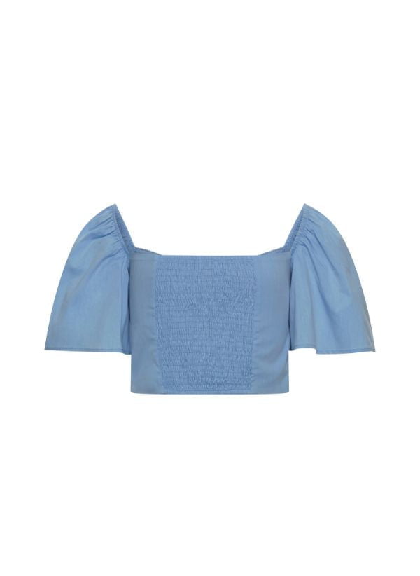 Tops APOELLA Sonia Crop Puff Sleeve Top Sky Apoella
