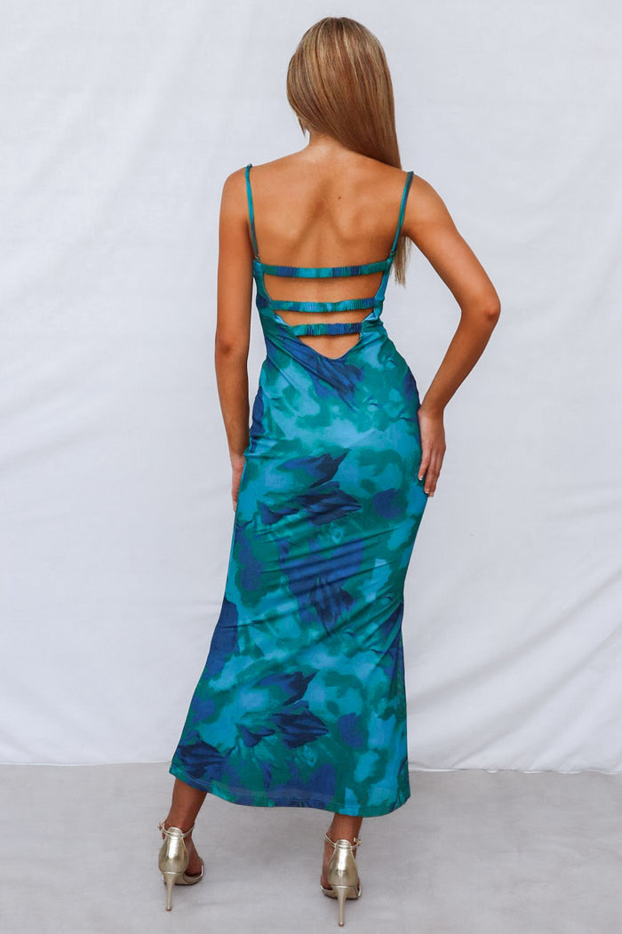 Sopha Maxi Dress - Green Floral - Runway Goddess