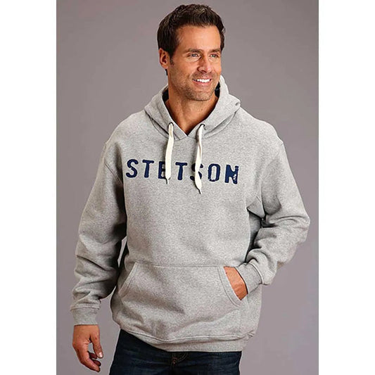 Stetson Logo (Heather Grey) - Men's Hoodie Sweatshirt - Hatcountry