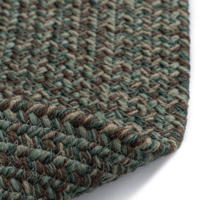Stockton Dark Green Braided Rug Oval image