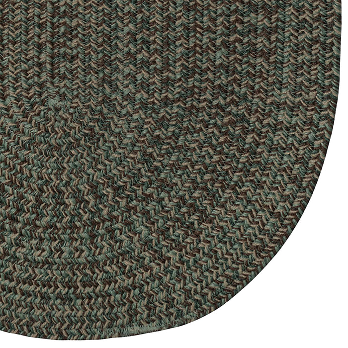 Stockton Dark Green Braided Rug Oval image