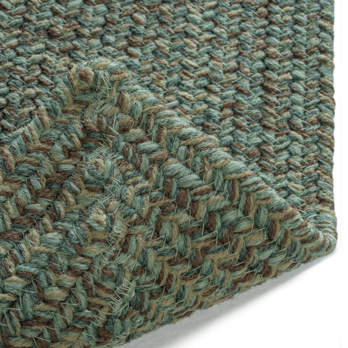 Stockton Dark Green Braided Rug Concentric Rectangle image